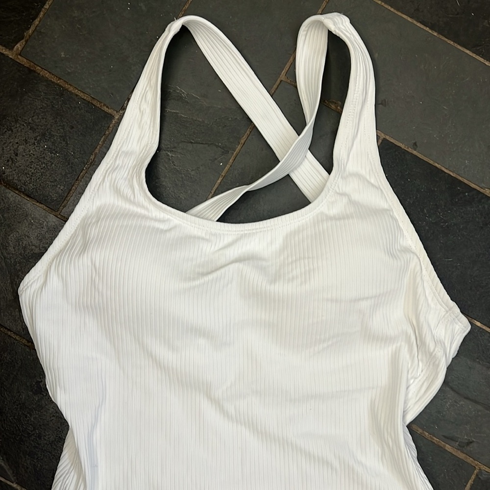Andie swim The Tulum One Piece ribbed white one piece bathing suit - Picture 5 of 6